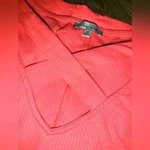 Criss-cross neck hi-low tunic